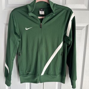 Nike Dri-Fit‎ Running Jacket Women Med Full Zip Green Active Track Athletic wear